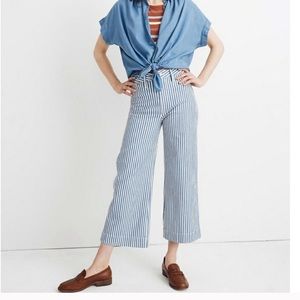 MADEWELL Emmett Wide Leg Crops Railroad Stripe